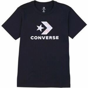 Converse SEASONAL STAR CHEVRON SS TEE Dámske tričko, čierna, veľkosť L