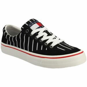 Tommy Hilfiger TOMMY JEANS SKATE CANVAS STRIPES Pánska voľnočasová obuv, čierna, veľkosť 41