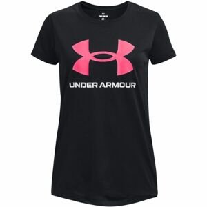 Under Armour TECH SOLID PRINT FILL BL SSC Dievčenské tričko, čierna, veľkosť M