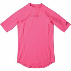 O'Neill SKINS S/SLV Dievčenské plavecké tričko, ružová, veľkosť 10