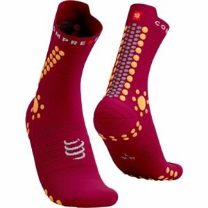 Compressport PRO RACING SOCKS v4.0 TRAIL Bežecké ponožky, červená, veľkosť T1