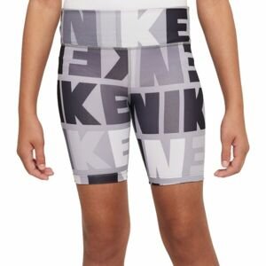 Nike DF ONE BKE SHRT LOGO PRNT Dievčenské elastické šortky, sivá, veľkosť XL