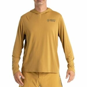ADVENTER & FISHING UV HOODED Pánske funkčné hooded UV tričko, hnedá, veľkosť S