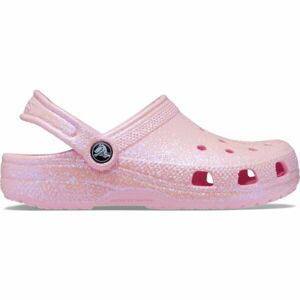 Crocs CLASSIC GLITTER CLOG K Detská nazúvacia obuv, ružová, veľkosť 33/34