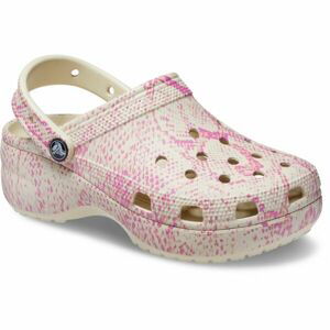 Crocs CLASSIC PLATFORM SNAKEPRINT CLOG W Dámska nazúvacia obuv, béžová, veľkosť 36/37