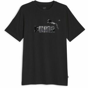 Puma ESS + CAMO GRAPHIC TEE Pánske tričko, čierna, veľkosť S