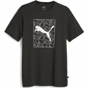 Puma GRAPHICS CAT TEE Pánske tričko, čierna, veľkosť S