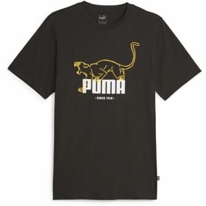 Puma GRAPHICS ANIMAL TEE Pánske tričko, čierna, veľkosť M