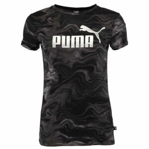 Puma ESS + MARBLEIZED TEE Dámske tričko, čierna, veľkosť M
