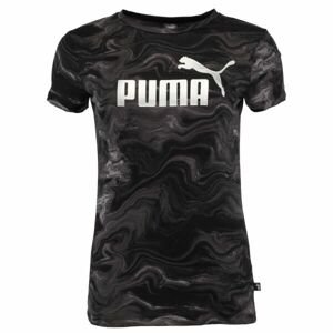 Puma ESS + MARBLEIZED TEE Dámske tričko, čierna, veľkosť S