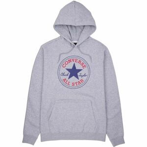 Converse STANDARD FIT CENTER FRONT LARGE CHUCK PATCH CORE PO HOODIE B Pánska mikina, sivá, veľkosť M