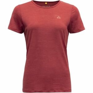 Devold VALLDAL WOMAN TEE Dámske tričko, červená, veľkosť XS