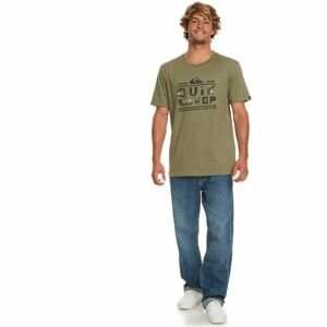 Quiksilver LOGO PRINT SS Pánske tričko, khaki, veľkosť S