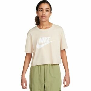 Nike NSW TEE ESSNTL CRP ICN FTR W Dámske tričko, béžová, veľkosť XS