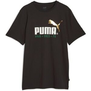 Puma LOGO CELEBRATION TEE Pánske tričko, čierna, veľkosť M