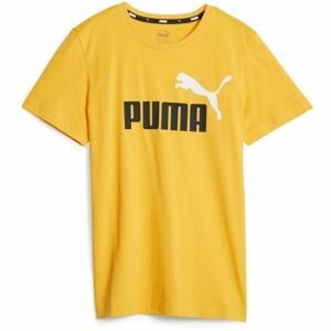 Puma ESS + 2 COL LOGO TEE Chlapčenské tričko, žltá, veľkosť 140
