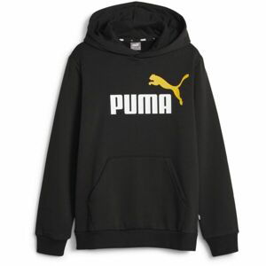 Puma ESS + 2 COL BIG LOGO HOODIE FL B Chlapčenská mikina, čierna, veľkosť 164