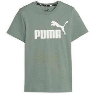Puma ESS LOGO TEE B Chlapčenské tričko, khaki, veľkosť 128
