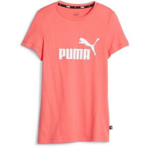 Puma ESS LOGO TEE G Dievčenské tričko, lososová, veľkosť 140