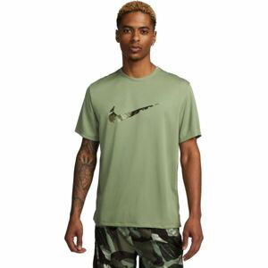 Nike DF UV SS MILER ECMO Pánske bežecké tričko, khaki, veľkosť XXL