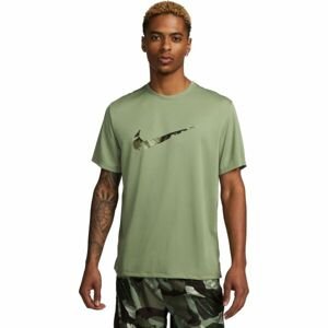 Nike DF UV SS MILER ECMO Pánske bežecké tričko, khaki, veľkosť L