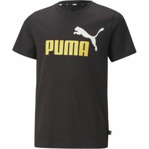 Puma ESS + 2 COL LOGO TEE Chlapčenské tričko, čierna, veľkosť 164