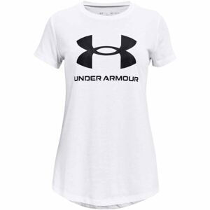 Under Armour LIVE SPORTSTYLE GRAPHIC SS Dievčenské tričko, biela, veľkosť M