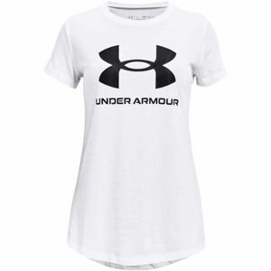 Under Armour LIVE SPORTSTYLE GRAPHIC SS Dievčenské tričko, biela, veľkosť S