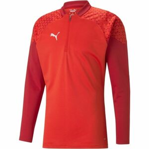 Puma TEAMCUP TRAINING 1/4 ZIP TOP Pánska športová mikina, červená, veľkosť L