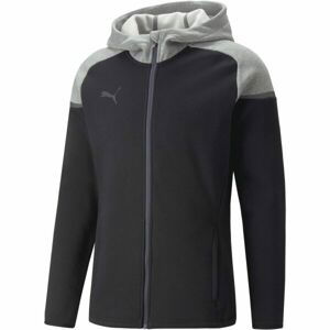 Puma TEAMCUP CASUALS HOODED JACKET Pánska športová bunda, čierna, veľkosť S