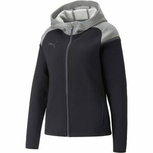 Puma TEAMFINAL CASUALS HOODED Futbalová mikina, čierna, veľkosť XXL