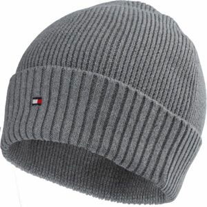 Tommy Hilfiger ESSENTIAL FLAG BEANIE Pánska zimná čiapka, sivá, veľkosť UNI