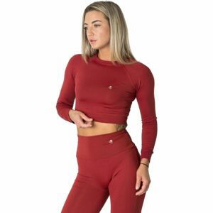 GOLDBEE CROP-TOP BECLASSIC Dámsky crop top, vínová, veľkosť M