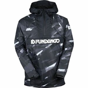 FUNDANGO SALMO LOGO ANORAK Pánska prechodná bunda, tmavo sivá, veľkosť