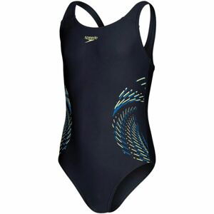 Speedo PLASTISOL PLACEMNET MUSCLEBACK Dievčenské jednodielne plavky, tmavo modrá, veľkosť