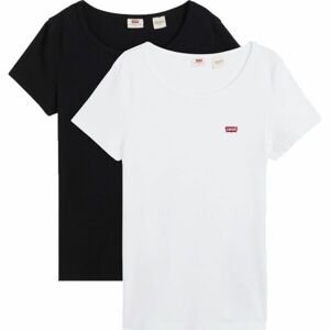 Levi's 2PACK CREWNECK TEE Dámske tričko, biela, veľkosť M