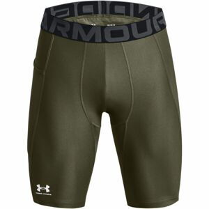 Under Armour HG ARMOUR LONG SHORTS Pánske kompresné kraťasy, khaki, veľkosť L