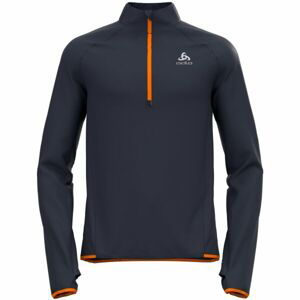 Odlo M ZEROWEIGHT MID LAYER 1/2 ZIP Pánska bežecká mikina, tmavo sivá, veľkosť XL