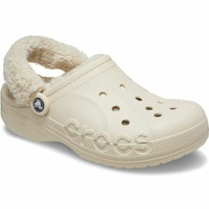 Crocs BAYA LINED FUZZ STRAP CLOG Unisex šľapky, béžová, veľkosť 38/39