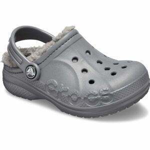 Crocs BAYA LINED CLOG T Detské šľapky, sivá, veľkosť 25/26