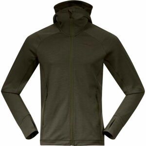 Bergans ULSTEIN WOOL Pánska merino mikina, khaki, veľkosť