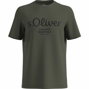 s.Oliver LOGO T-NOOS Pánske tričko, khaki, veľkosť M