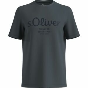s.Oliver LOGO T-NOOS Pánske tričko, tmavo sivá, veľkosť S