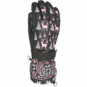 Level JUNIOR Detské lyžiarske rukavice, čierna, veľkosť 4