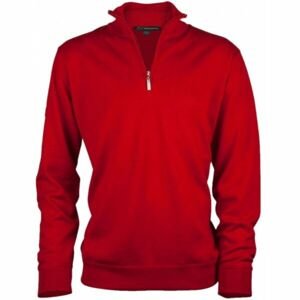 GREGNORMAN MERINO (50:50) ZIP-NECK Pánsky golfový sveter, červená, veľkosť L