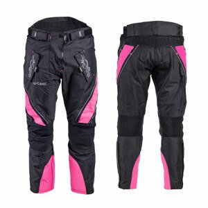 Dámske moto nohavice W-TEC Kaajla čierno-ružová - M