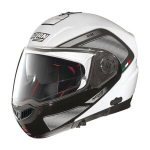 Moto prilba Nolan N104 Absolute Tech N-Com Metal White - L (59-60)