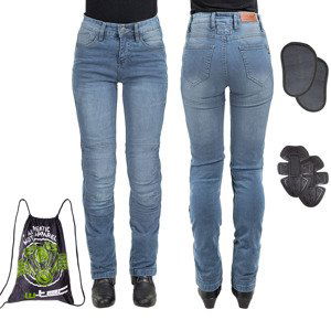 Dámske moto jeansy W-TEC Lustipa modrá - XL