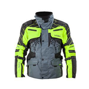 Moto bunda W-TEC Astair čierno-šedo-zelená - 3XL