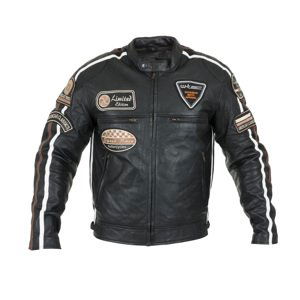 Pánská kožená moto bunda W-TEC Sheawen Black čierna - 4XL